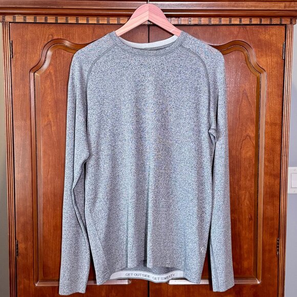 Lululemon Get Outside Get Sweaty Heathered Gray Long‑Sleeve Shirt M - Picture 1 of 5